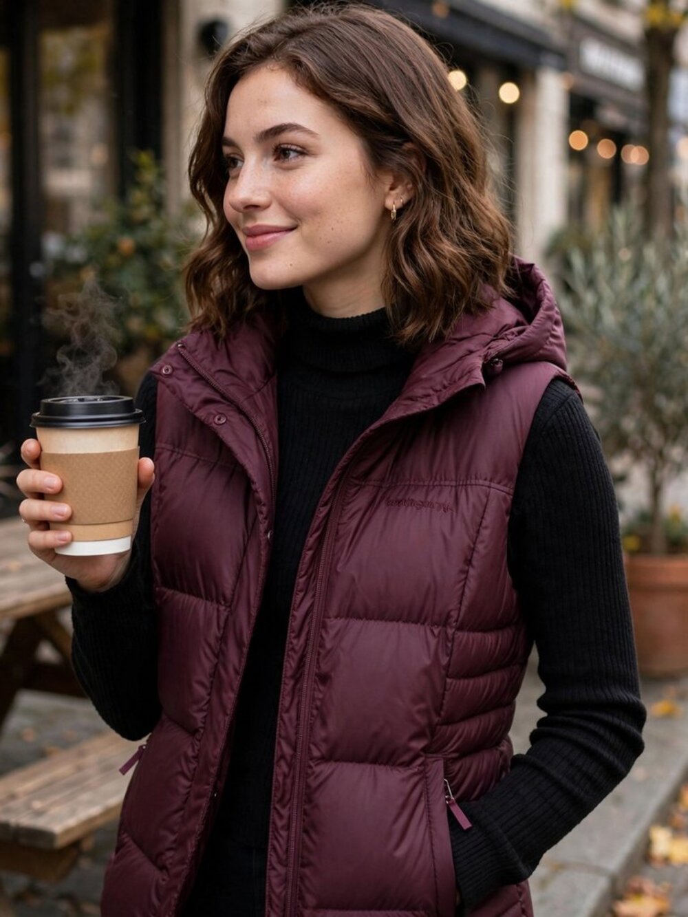 Patagonia Down With It Puffer Vest Womens Small Duckdown Full Zip Hooded Small